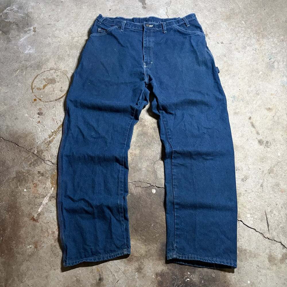 Dickies Dark Blue Denim Carpenter Jeans Size 38x30 - Picture 2 of 5
